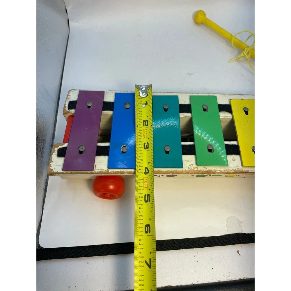 Fisher Price Pull A Tune Toy Xylophone Keys with Mallet Vintage 1964 FP 870 USA